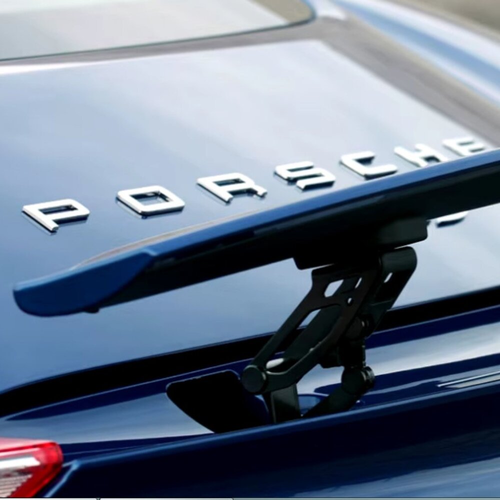 New 15 Inch Long "P O R S C H E" Script Rear Badge Emblem Deck Lid Silver